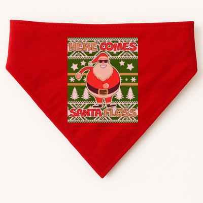Here Comes Santa Floss Ugly Christmas Sweater USA-Made Doggie Bandana