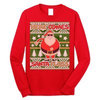 Here Comes Santa Floss Ugly Christmas Sweater Long Sleeve Shirt