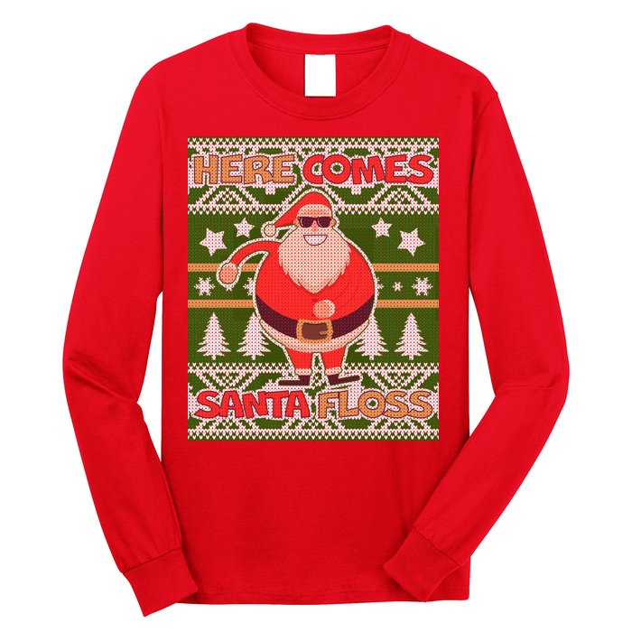 Here Comes Santa Floss Ugly Christmas Sweater Long Sleeve Shirt