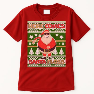Here Comes Santa Floss Ugly Christmas Sweater Tall T-Shirt