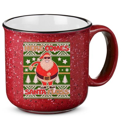 Here Comes Santa Floss Ugly Christmas Sweater 15oz Campfire Ceramic Mug