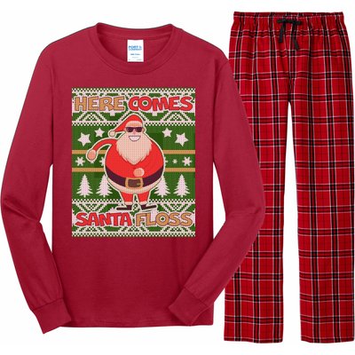 Here Comes Santa Floss Ugly Christmas Sweater Long Sleeve Pajama Set