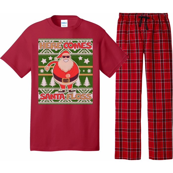 Here Comes Santa Floss Ugly Christmas Sweater Pajama Set