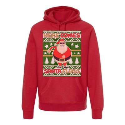 Here Comes Santa Floss Ugly Christmas Sweater Premium Hoodie