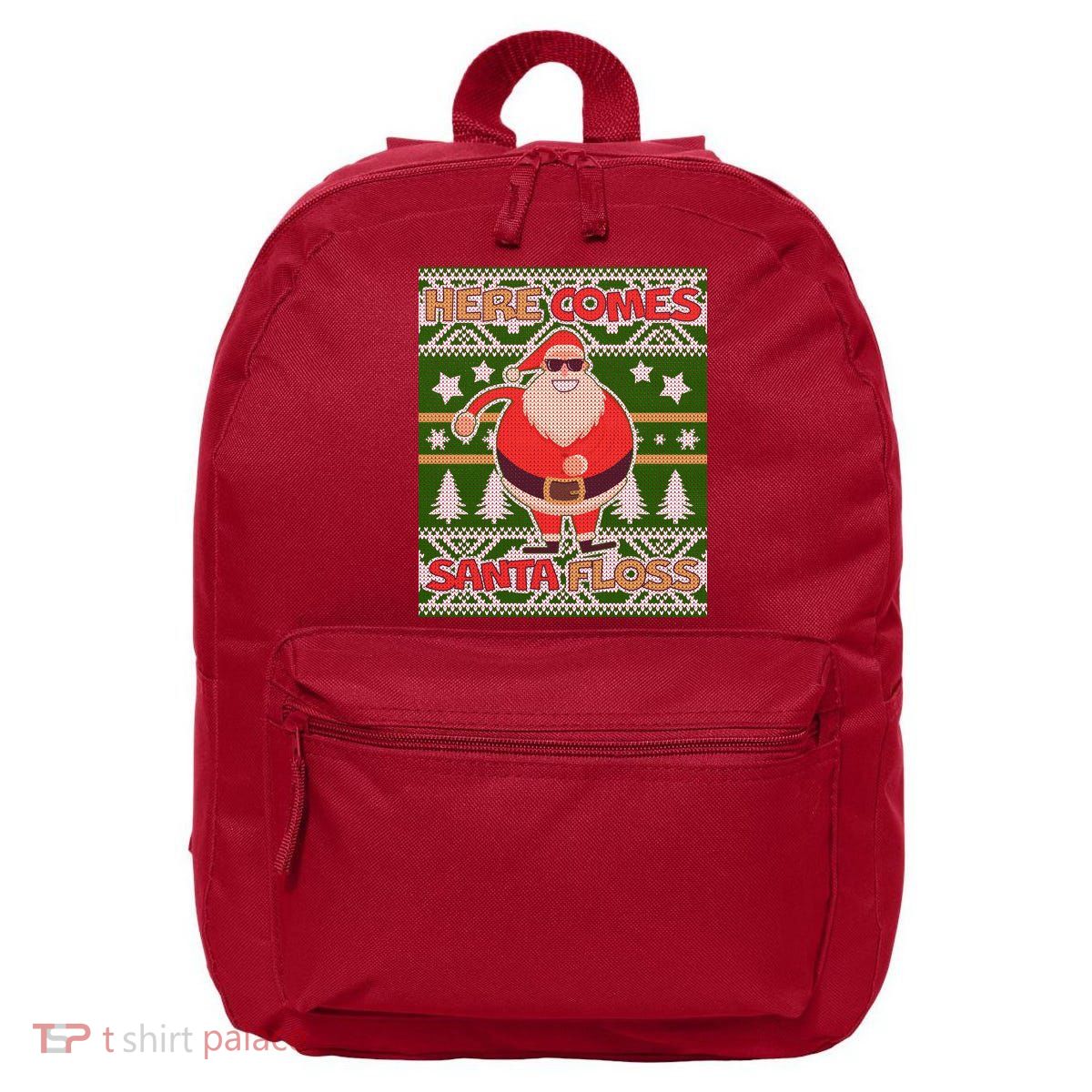 Here Comes Santa Floss Ugly Christmas Sweater 16 in Basic Backpack