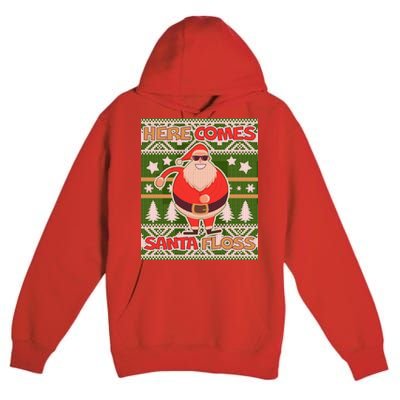 Here Comes Santa Floss Ugly Christmas Sweater Premium Pullover Hoodie