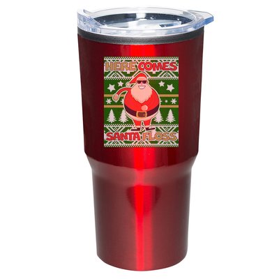 Here Comes Santa Floss Ugly Christmas Sweater Tumbler