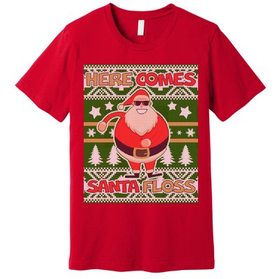 Here Comes Santa Floss Ugly Christmas Sweater Premium T-Shirt