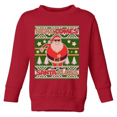 Here Comes Santa Floss Ugly Christmas Sweater Toddler Sweatshirt