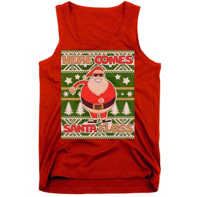 Here Comes Santa Floss Ugly Christmas Sweater Tank Top