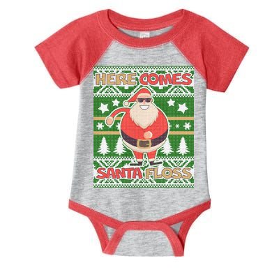Here Comes Santa Floss Ugly Christmas Sweater Infant Baby Jersey Bodysuit