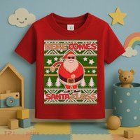 Here Comes Santa Floss Ugly Christmas Sweater Toddler T-Shirt