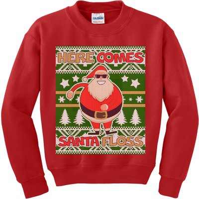 Here Comes Santa Floss Ugly Christmas Sweater Kids Sweatshirt