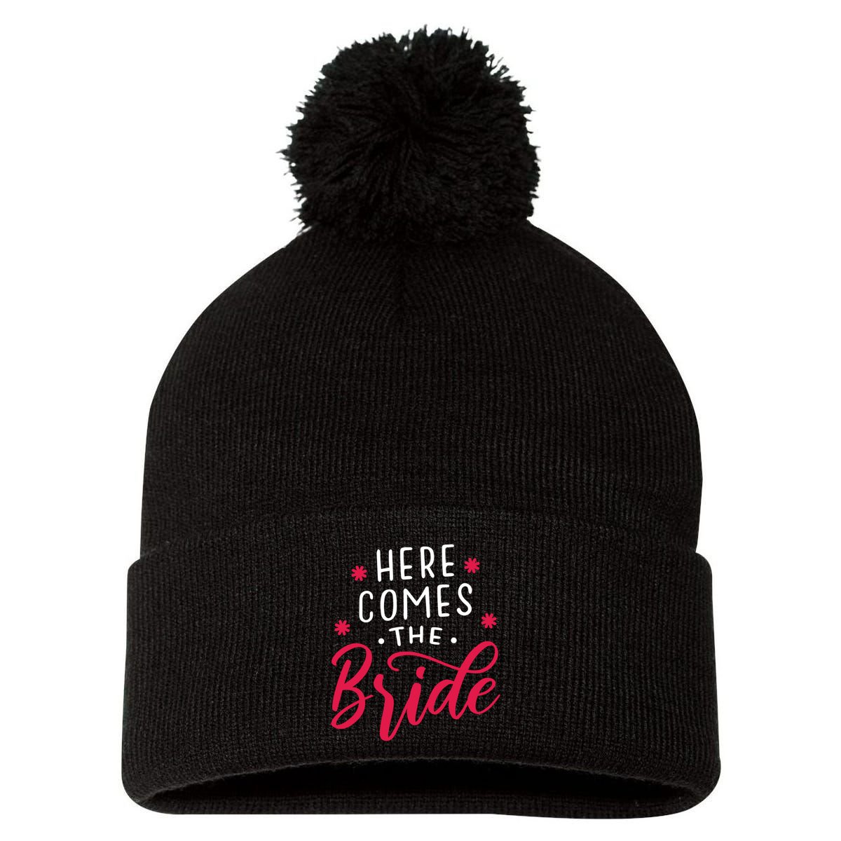Here Comes The Bride Pom Pom 12in Knit Beanie