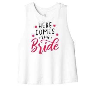 Here Comes The Bride Women's Racerback Cropped Tank