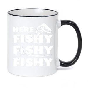 Here Fishy Fishy Fishy 11oz Black Color Changing Mug