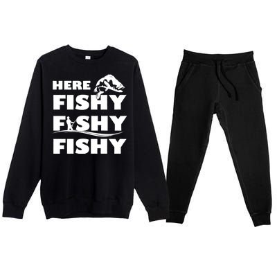 Here Fishy Fishy Fishy Premium Crewneck Sweatsuit Set