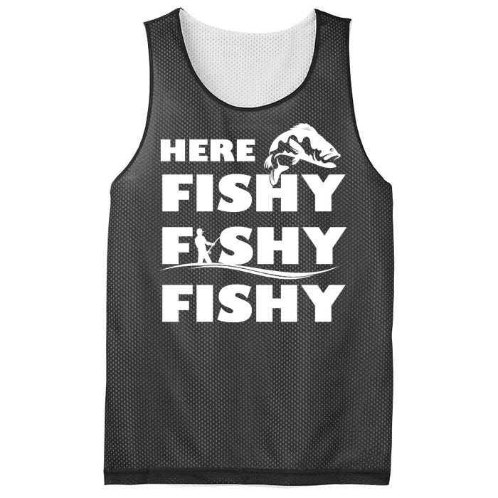 Here Fishy Fishy Fishy Mesh Reversible Basketball Jersey Tank