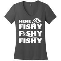 Here Fishy Fishy Fishy Women's V-Neck T-Shirt