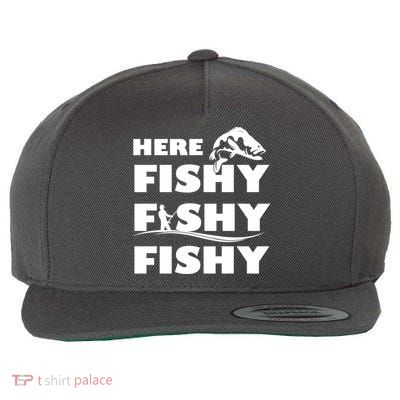 Here Fishy Fishy Fishy Wool Snapback Cap
