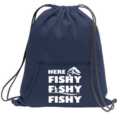 Here Fishy Fishy Fishy Sweatshirt Cinch Pack Bag