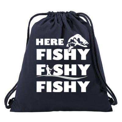 Here Fishy Fishy Fishy Drawstring Bag