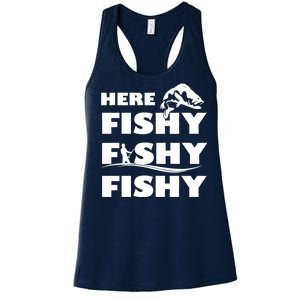 Here Fishy Fishy Fishy Women's Racerback Tank