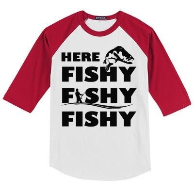 Here Fishy Fishy Fishy Kids Colorblock Raglan Jersey