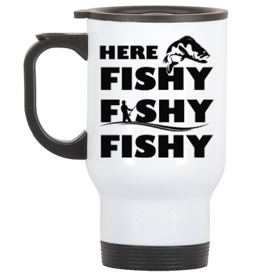 Here Fishy Fishy Fishy Stainless Steel Travel Mug