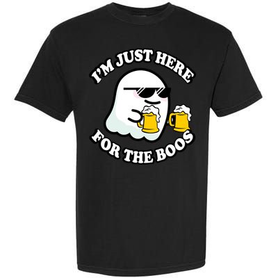 Here For The Boos Funny Halloween Party Garment-Dyed Heavyweight T-Shirt