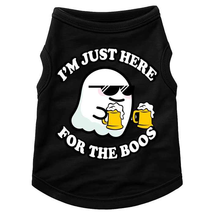 Here For The Boos Funny Halloween Party Doggie Tank