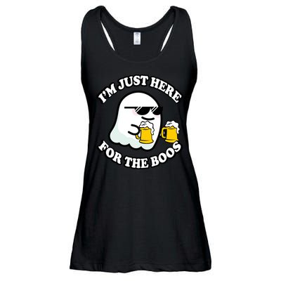 Here For The Boos Funny Halloween Party Ladies Essential Flowy Tank