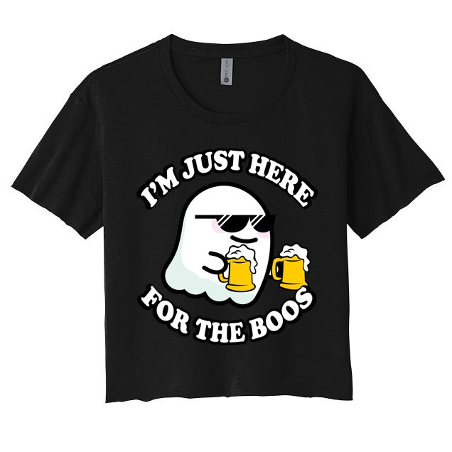 Here For The Boos Funny Halloween Party Crop Top