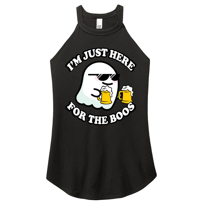 Here For The Boos Funny Halloween Party Women's Perfect Tri Rocker Tank