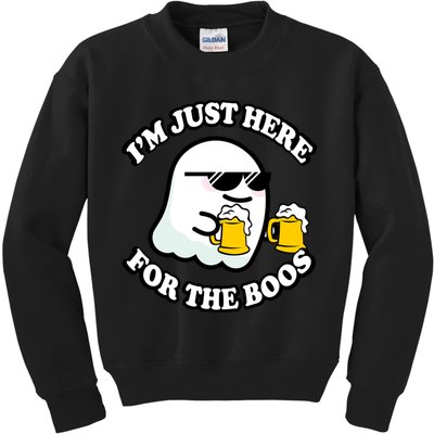 Here For The Boos Funny Halloween Party Kids Sweatshirt