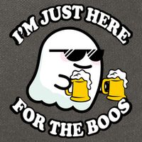 Here For The Boos Funny Halloween Party Cotton Canvas Backpack