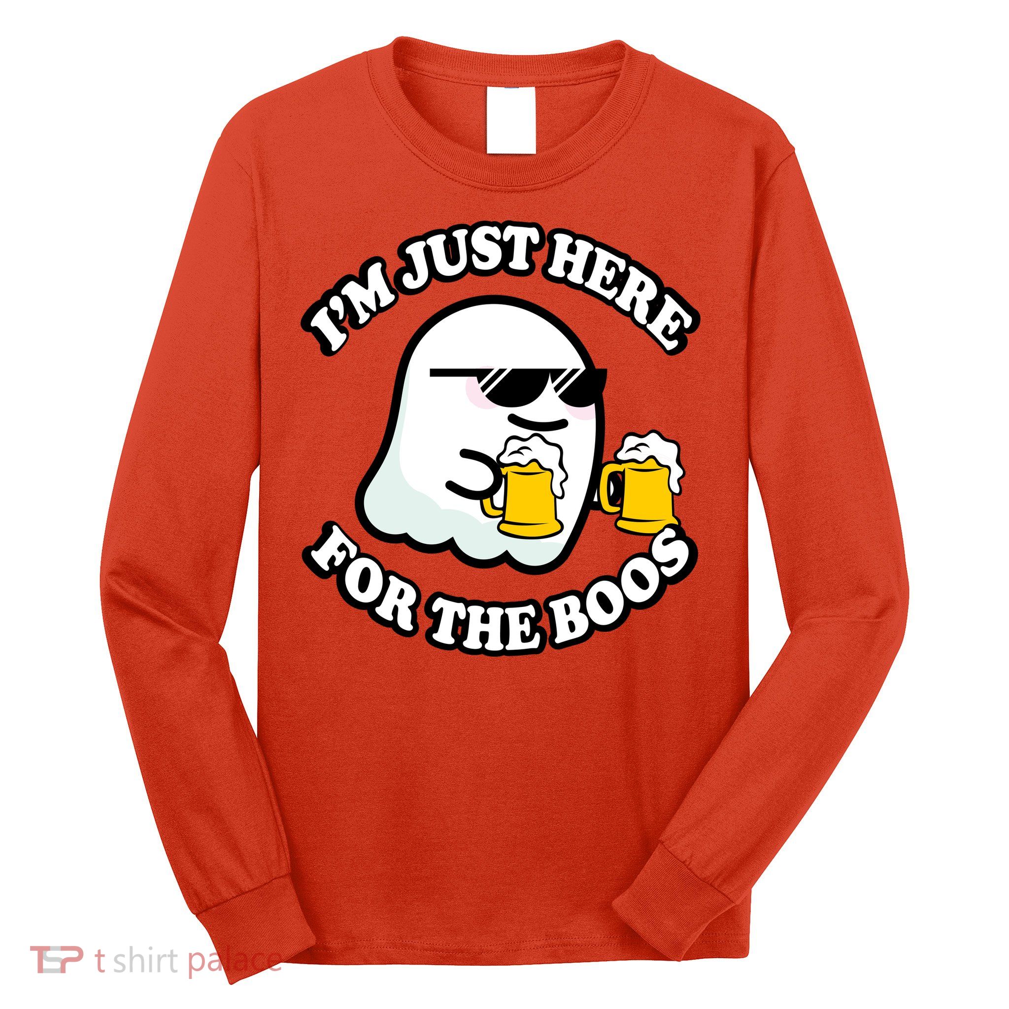 Here For The Boos Funny Halloween Party Long Sleeve Shirt