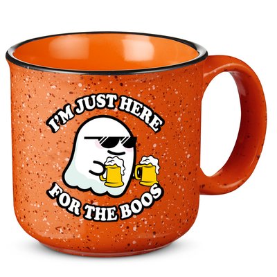 Here For The Boos Funny Halloween Party 15oz Campfire Ceramic Mug