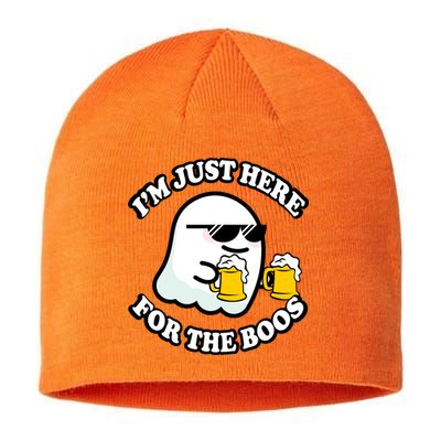 Here For The Boos Funny Halloween Party Sustainable Beanie