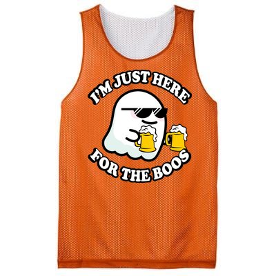 Here For The Boos Funny Halloween Party Mesh Reversible Basketball Jersey Tank