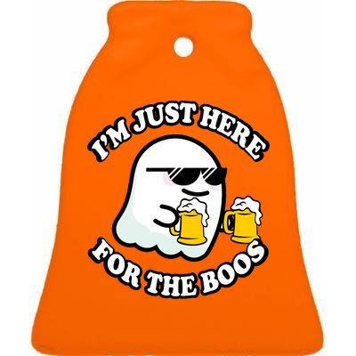 Here For The Boos Funny Halloween Party Ceramic Bell Ornament