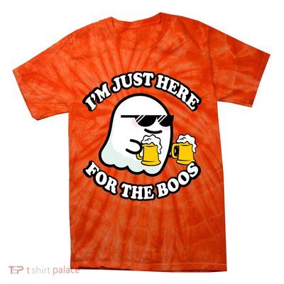 Here For The Boos Funny Halloween Party Tie-Dye T-Shirt