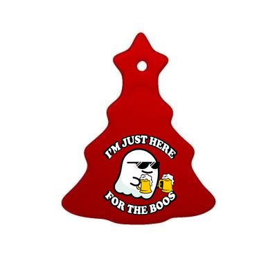 Here For The Boos Funny Halloween Party Ceramic Tree Ornament