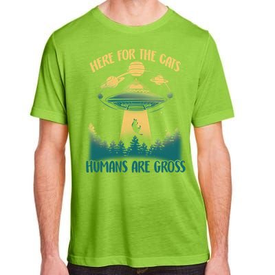 Here For The Cats Humans Are Gross Adult ChromaSoft Performance T-Shirt