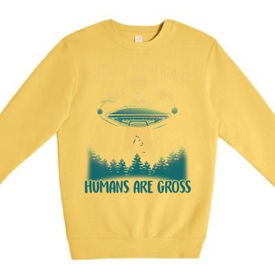 Here For The Cats Humans Are Gross Premium Crewneck Sweatshirt