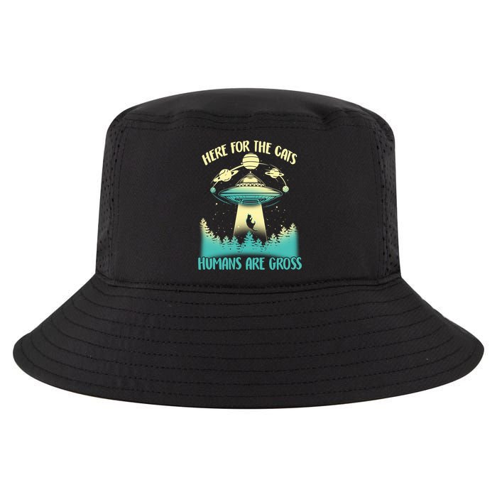 Here For The Cats Humans Are Gross Cool Comfort Performance Bucket Hat