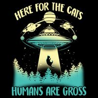 Here For The Cats Humans Are Gross Cooling Performance Crew T-Shirt