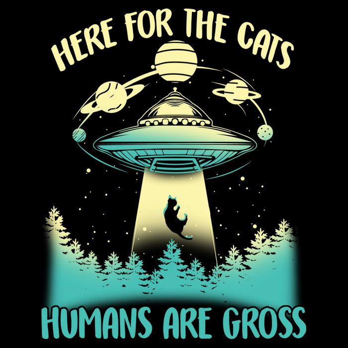 Here For The Cats Humans Are Gross Cooling Performance Crew T-Shirt
