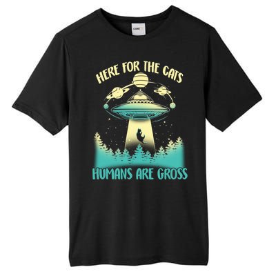 Here For The Cats Humans Are Gross Tall Fusion ChromaSoft Performance T-Shirt