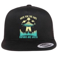 Here For The Cats Humans Are Gross Flatbill Hat
